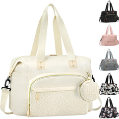 Tenot diaper bag tote front view with a spacious main compartment for organized baby essentials
