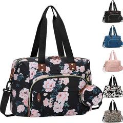 Tenot diaper bag tote front view highlights stylish floral design for on-the-go moms