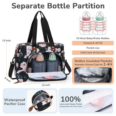 Tenot diaper bag tote with pram clip keeps the bag secure on a stroller