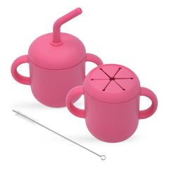 Teo 3-in-1 sippy cup with spill-proof straw lid for mess-free sipping