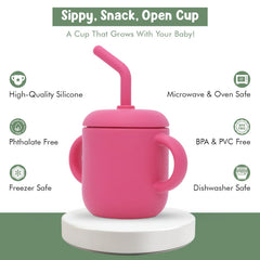 Teo 3-in-1 cup featuring a straw lid for controlled drinking