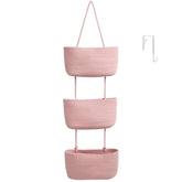 TeoKJ 3-tier pink hanging baskets for towels and toys.