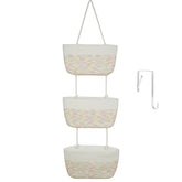 TeoKJ 3-tier cotton baskets over the door save space and organize.
