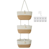 TeoKJ over-the-door baskets demonstrate space-saving storage in a compact setup.