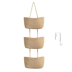 TeoKJ over-the-door 3-tier basket showcases space-saving storage.