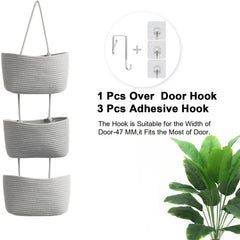 TeoKJ nursery decor image shows gray cotton baskets for decorative, breathable storage.