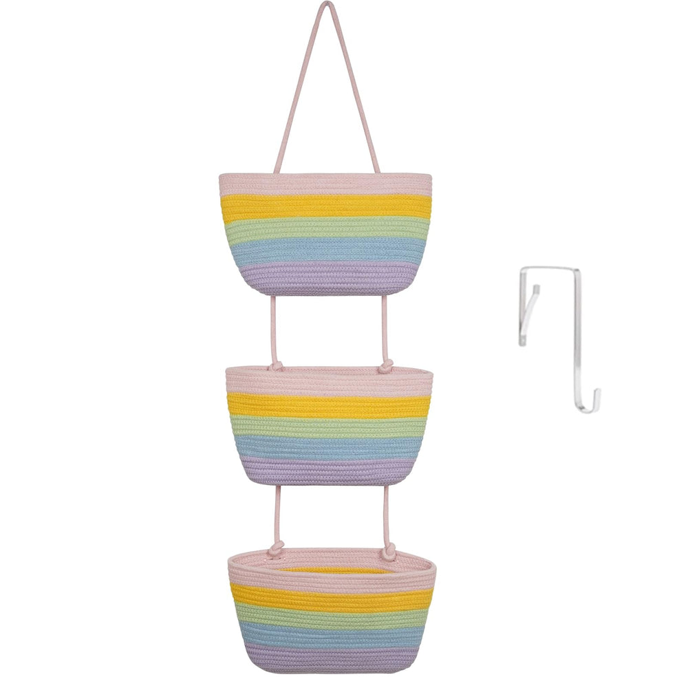 TeoKJ 3-tier rainbow over-the-door organizer for nursery storage
