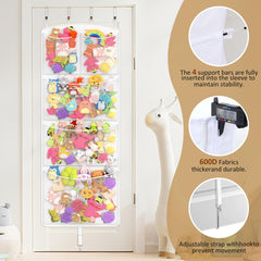 Teoon 600D Oxford fabric toy holder blends with nursery decor.