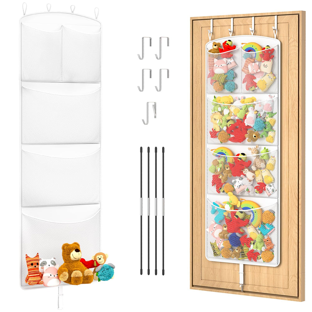 Teoon stuffed animal storage hammock over the door keeps plush toys organized.