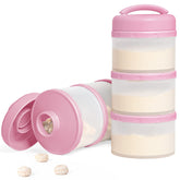 Termichy stackable dispenser with pink compartments for organized formula storage.