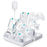Termichy teal travel bottle drying rack in open view showing multiple slots