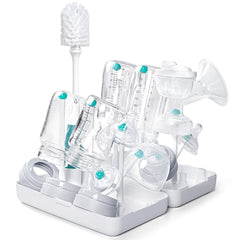 Termichy teal travel bottle drying rack in open view showing multiple slots