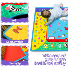 TEYTOY baby crawling mat folds easily for portable use.