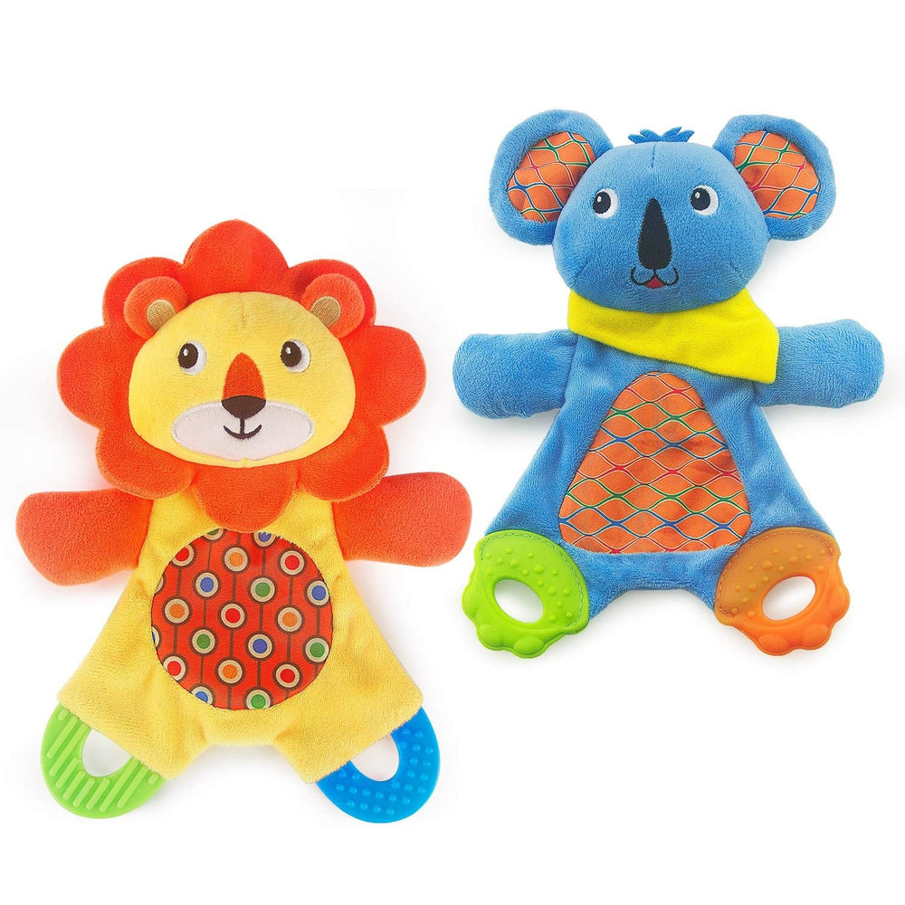 Teytoy Lion teether with soft plush for soothing gums