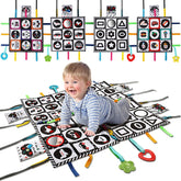 Teytoy tummy time floor mirror with black-and-white design for early visual focus.