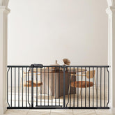 Thasamm extra wide gate extended to fit large openings with sturdy metal construction