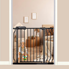 Thasamm walk-through gate extended to wider opening for stairs and doorways.