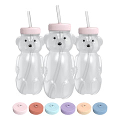 The 730 Project Honey Bear cup with lid keeps drinks secure for babies during travel.