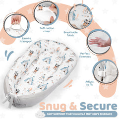 The Baby Room lounger grows with your baby from 0 to 24 months