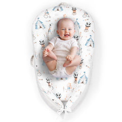 The Baby Room lounger nest with cooling fabric offers soft, breathable newborn comfort