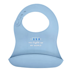 The Dreidel Company you light up my world design bib during Hanukkah