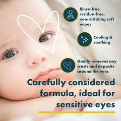 Gentle cleansing motion around lashes supports debris removal without irritation.