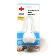 Close-up of The First Years nasal aspirator hospital style highlighting its simple, ergonomic design.