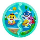 The First Years Pinkfong Baby Shark divided suction plate with three suction cups for mess-free feeding.