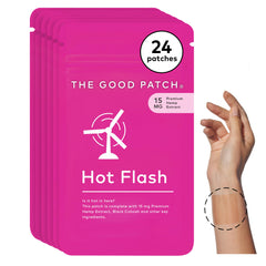 The Good Patch Hot Flash Patch pack front showing discreet menopause relief option