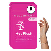 The Good Patch hot flash patch packaging shows discreet, portable design for on the go use
