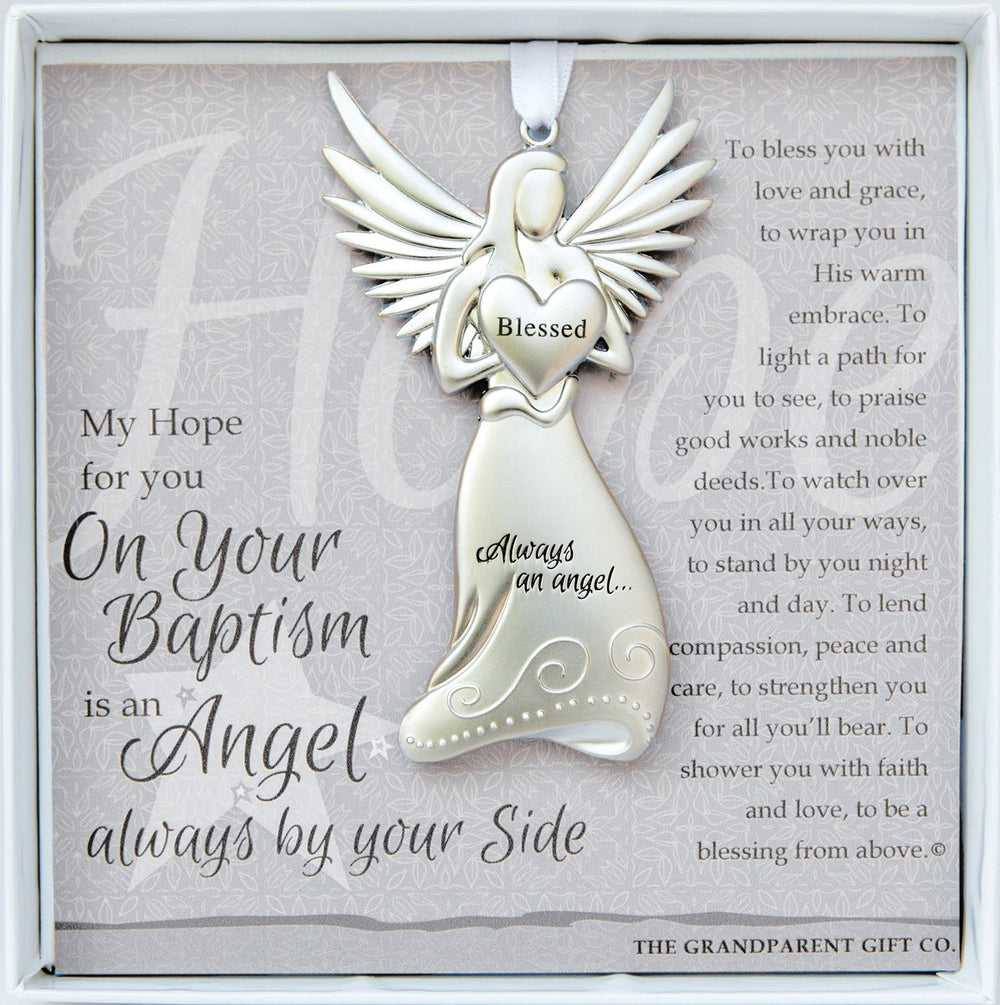 The Grandparent Gift Co. Always an Angel medallion; a Baptism keepsake for baby.