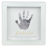 The Grandparent Gift Co white shadowbox 6x6 on table display for baby memories