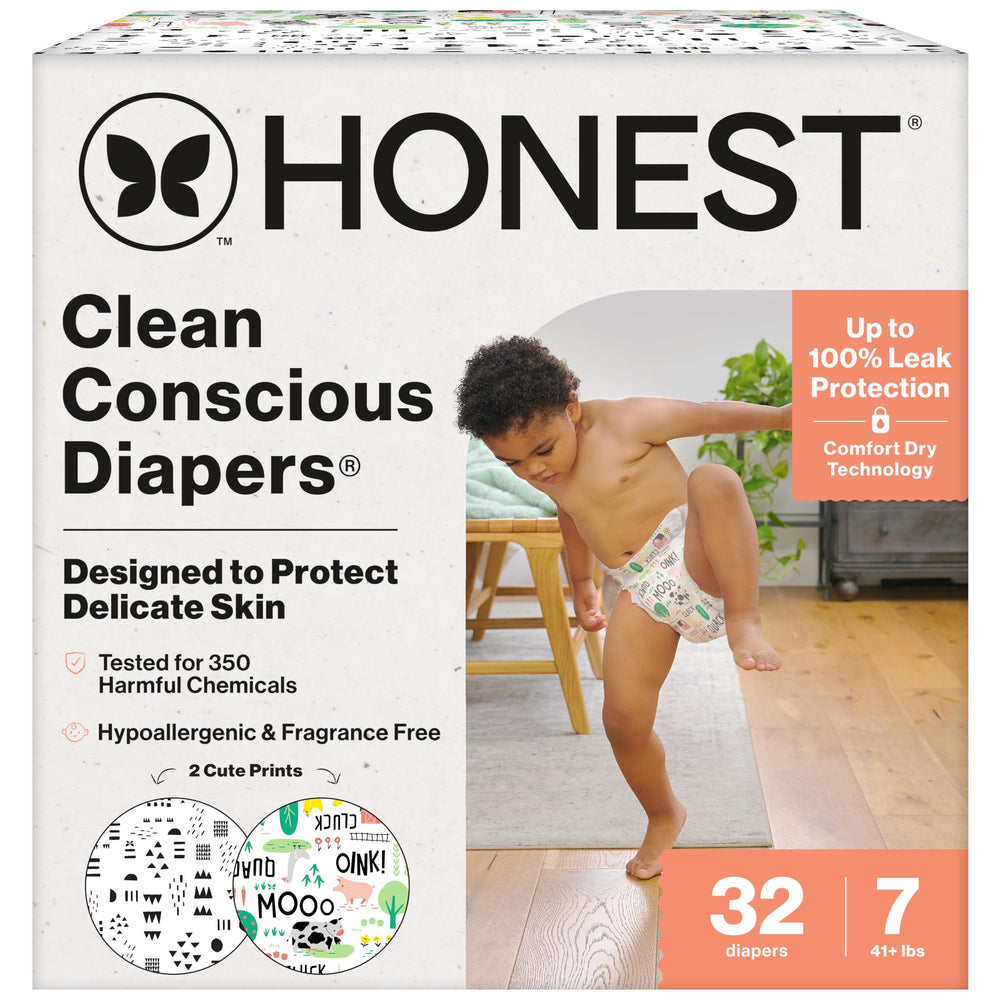 The Honest Company Comfort Dry diaper with a wetness indicator for quick changes