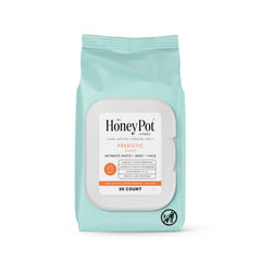 The Honey Pot Company prebiotic wipes front-pack view for daily intimate care.
