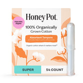 The Honey Pot unscented tampons packaging shows discreet protection for daily wear.