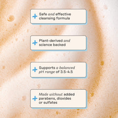The Honey Pot Cucumber Aloe Wash bottle highlights pH balance support for intimate skin.