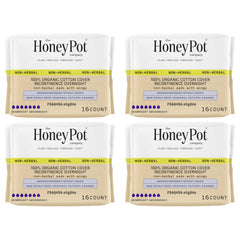 The Honey Pot non-herbal overnight pad with wings delivers secure protection.