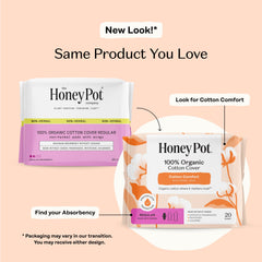 The Honey Pot non-herbal pad organic cotton cover for skin-friendly wear