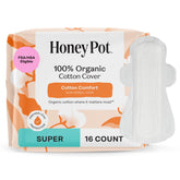 The Honey Pot non-herbal super pad with wings, front view, secure daytime protection.