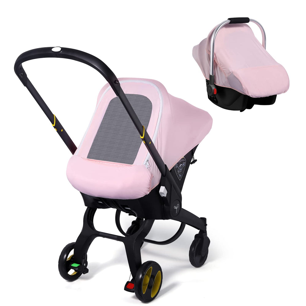 THE KENKYO baby car seat cover with breathable rayon fabric for a soft, cool ride