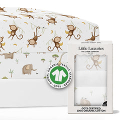 The Linen Company New York organic cotton crib sheets close-up texture for soft comfort.