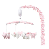 The Peanutshell crib mobile elephants pink: playful decor with gentle rotation to soothe baby.