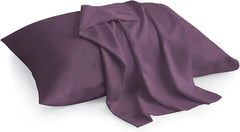 The Sky Bedding plum pillowcase 13x18 close-up shows luxurious Egyptian cotton texture for breathable sleep.