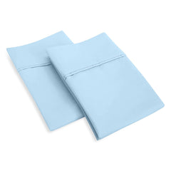 The Sky Bedding close-up highlights 500TC Egyptian cotton texture for softness