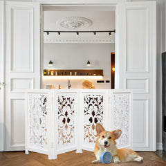 The Wooden Town hand-carved wood gate with MDF core, sturdy freestanding design.