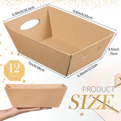 Thenshop cardboard trays provide sturdy support for wrapped gifts
