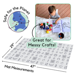 THEO'S MATS biodegradable materials support eco-friendly meal cleanup.