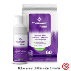 Theraworx Upak foam application on skin for cleansing