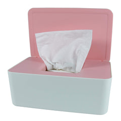 The Revenant diaper wipes dispenser pink front view for easy access and compact storage.