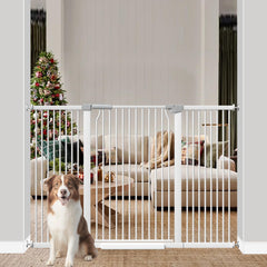 THEYFIRST 41-inch extra tall gate in front view securing pets and children